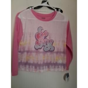 Copied - We Ware Cute Girls Size 10 Pajama Top Pink And Tye Dyed Flame Resistant